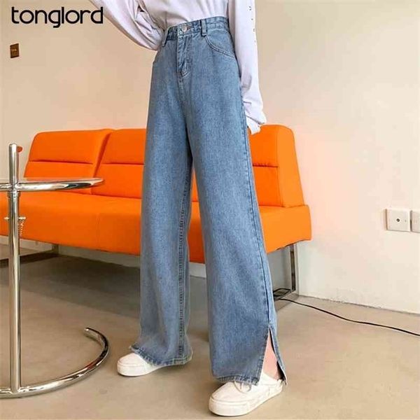 

women denim pants spirng autumn female loose wide leg pant full length jeans trouses plus size 4xl high waist baggy 210809, Blue