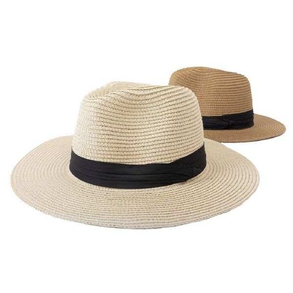 

wide brim hats men casual sunscreen shade summer outdoor jazz seaside holiday sun cap straw for women fashion vacation beach, Blue;gray