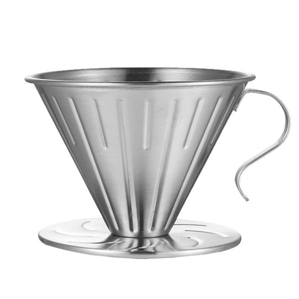 

coffee filters with handle filter multifunction stainless steel home reusable dripper v shaped easy clean kitchen single cup portable