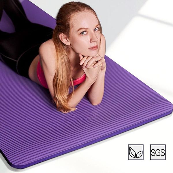 

yoga mats 10mm thick non-slip textured surface mat heathy nbr material sports pad for pilates all-purpose with carrying strap