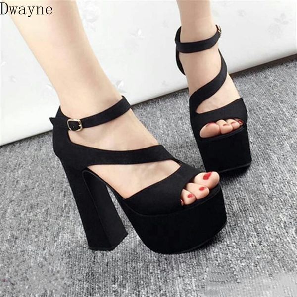 

dress shoes 2021 summer ultra high heel sandals 15 cm fish mouth waterproof platform rome satin nightclub, Black