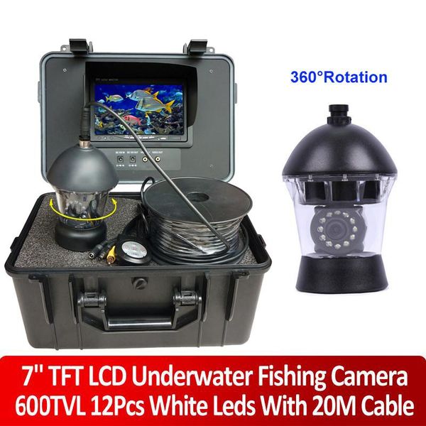 

cameras professional fish finder 20m cable 360 degree rotating underwater fishing camera 12pcs white led used for