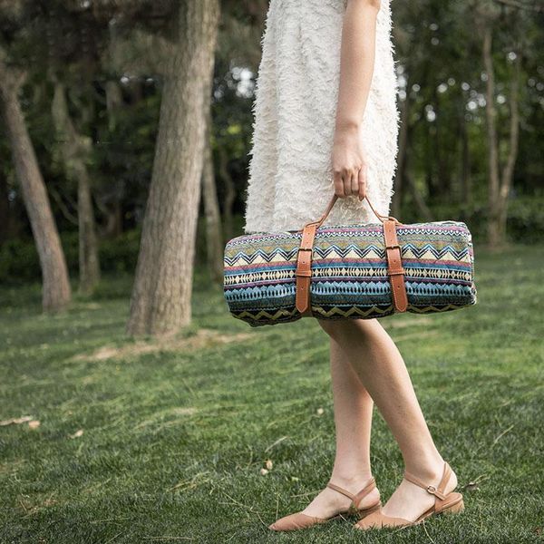 

carpets portable picnic mat camping travel lawn moisture-proof mats thickened waterproof outing carpet ethnic style rug woven jacquard