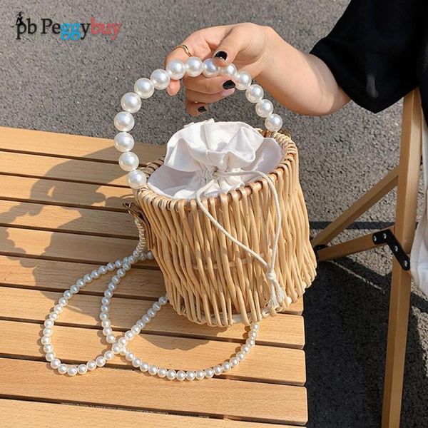 

cross body women summer rattan woven bag basket shoulder crossbody fashion bucket handbags collection korean style casual