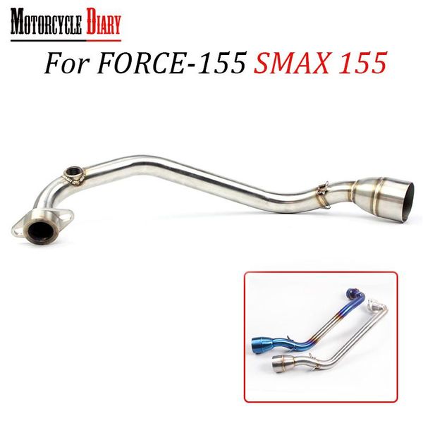 

exhaust pipe for yzf force-155 smax 155 akrapovic motorcycle slip-on middle front link mid racing escape moto bike motorcross