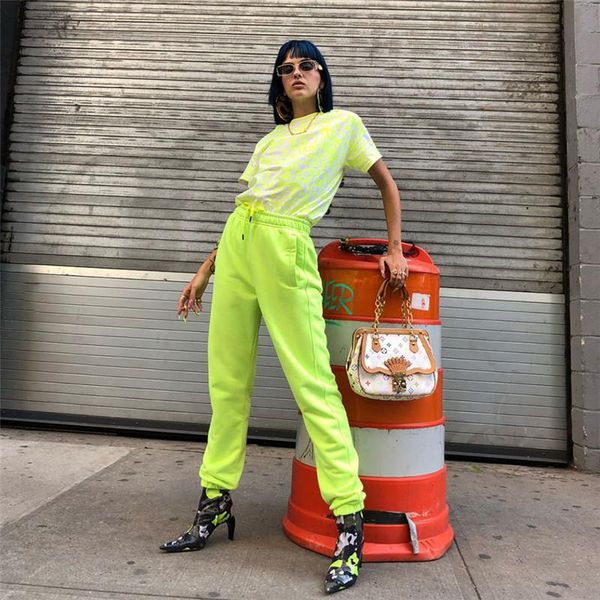 

women's pants & capris fashion street lace-up casual, Black;white