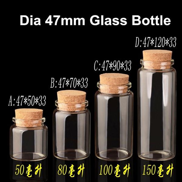

storage bottles & jars 24 x empty clear glass vials with cork ser 47mm bottle diameter