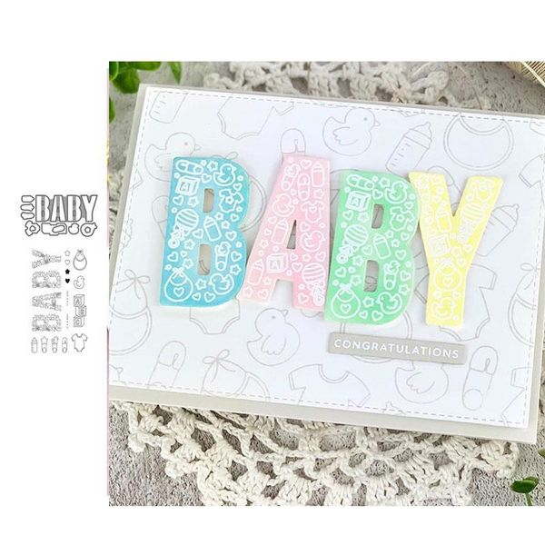 

painting supplies 2021 baby words letters metal cutting dies and clear stamps for scrapbooking craft stencil diy sheet mold mould deco