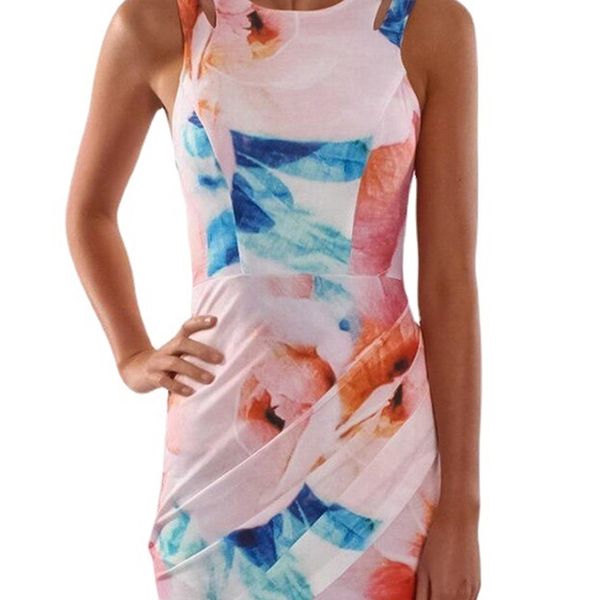 

dress stitching new less digital pleated print sleeve in spring / summer 2021, White;black