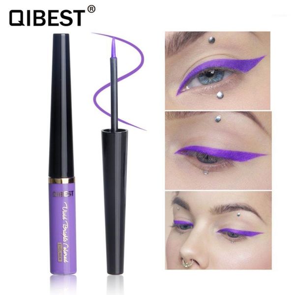 

qi rainbow color matte liquid eyeliner pencil easy to wear no blooming lasting red white purple cream qb0121