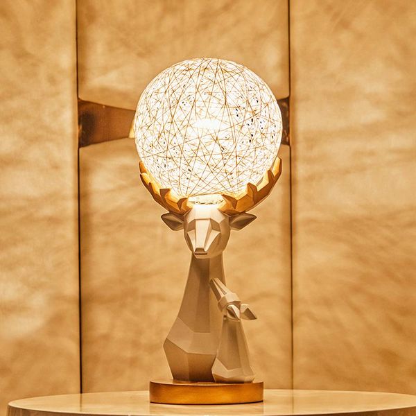 

table lamps nordic creative deer lamp ins net red romantic bedroom bedside modern simple warm decorative cute desk light lighting