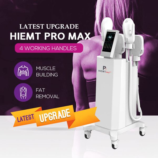 

latest upgrade high-intensity electromagnetic training muscle slimming machine portatil hiemt 4 handles body sculpting hip lift fat burn fit