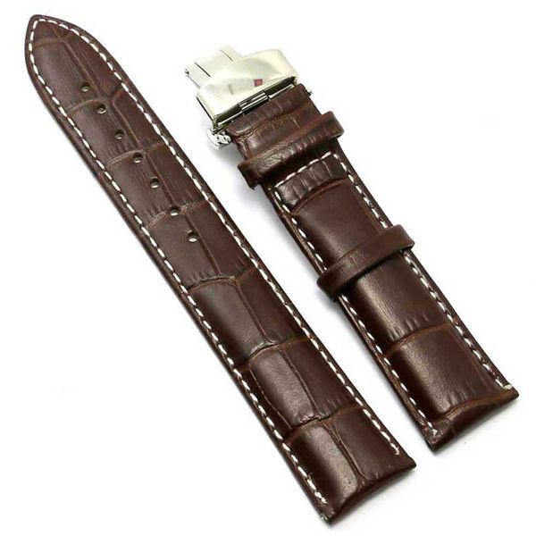 Band Band Band Band 18mm 20mm 22mm Correias Homens Relógios dos Homens Acessórios Mulheres Exquisite Strap Borboleta Fivela 7 Buracos H0915