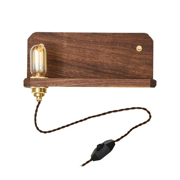 

wall lamp nordic art retro brass walnut wood bedroom bedside aisle porch