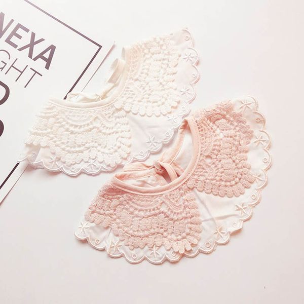 

baby bibs feeding infant burping cloths girls accessories round cotton lace toddler towel princess collar newborn towels clothing b7104