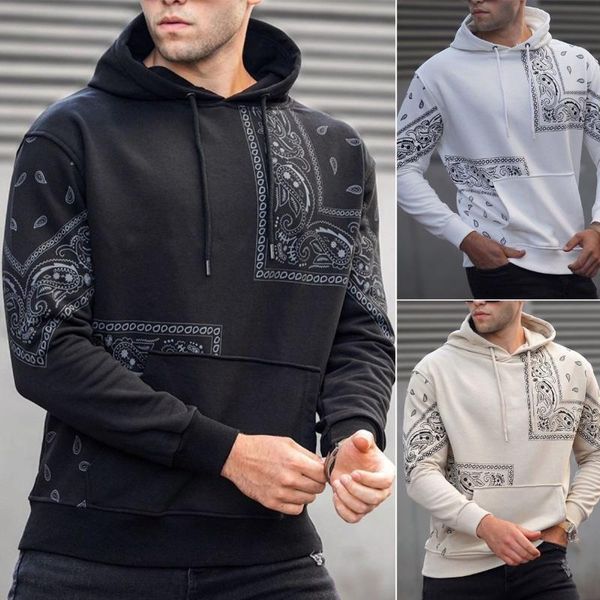

men's hoodies & sweatshirts autumn 2021 clothing printing leisure trend loose hooded sweater coat, Black