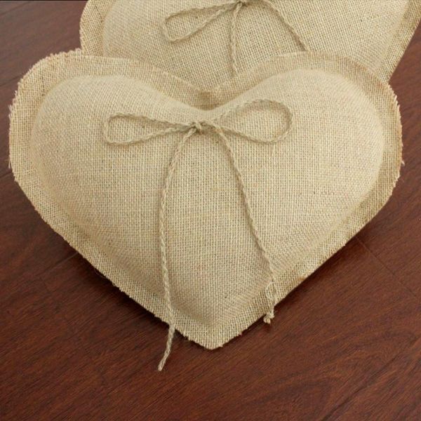 

cushion/decorative pillow burlap heart ring bearer wedding decoration cushion