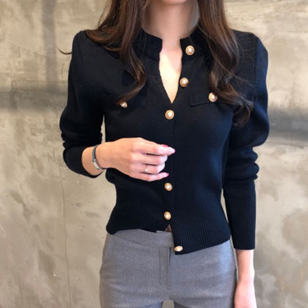 

women's sweaters female shintime-sweater with buttons, women's clothing, long sleeve, fair, fall, , casual, knitted or crocheted z, White;black