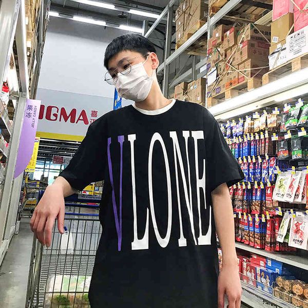 

t shirt street fashion short sleeve men's limited big v purple high street hip hop bf style couple t-shirt women's summer, White;black