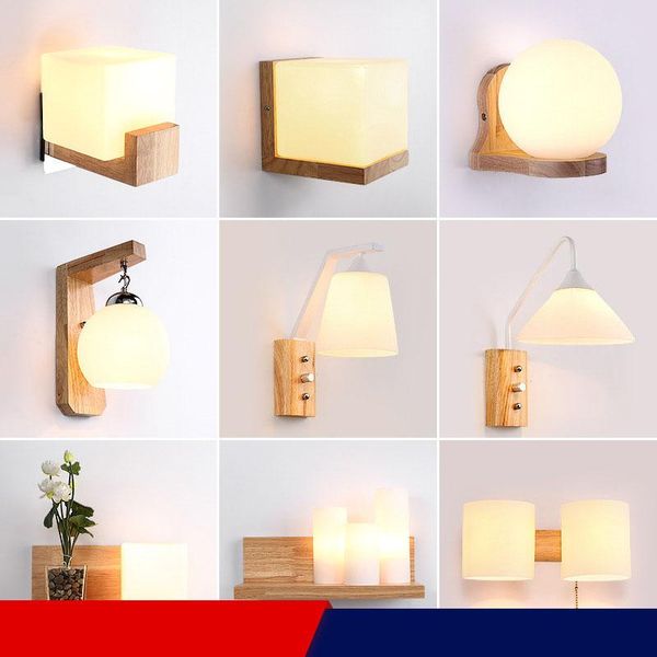 

wall lamp solid wood bedroom bedside living room