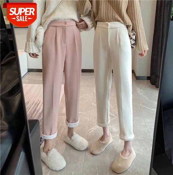 

korean version of all-match temperament, high waist, thin, thick, straight-leg casual pants, machine pants #ck9r, Black;gray