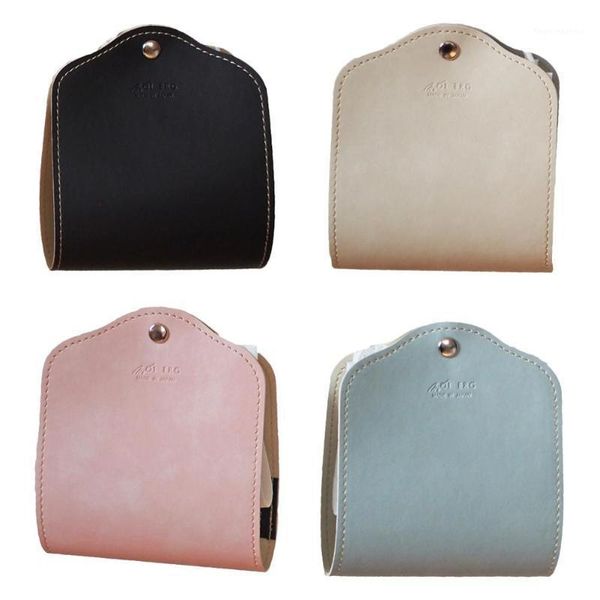 

gift wrap folding face cover storage case pu portable folder leather mask clip1