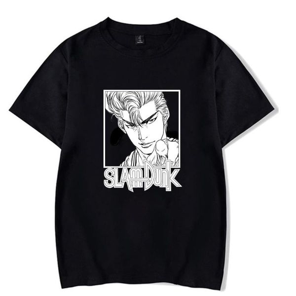 

men's t-shirts slam anime t-shirt hip hop o-neck loose fit casual fashion, White;black