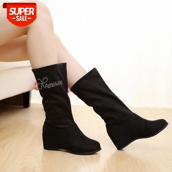 

women's boots are sweet, both sides, drill, two wear, short and mid-length fashion boots, outer casual fashion, inner heightening #as5y, Black