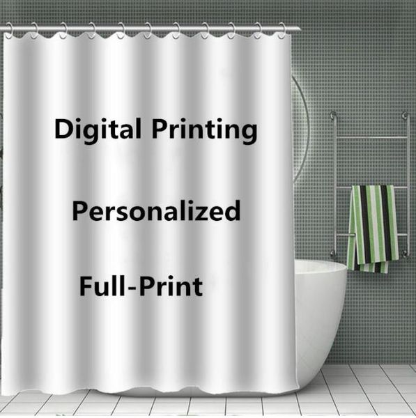 Cortinas de chuveiro personalizadas à prova de água impressão digital banheiro cortina