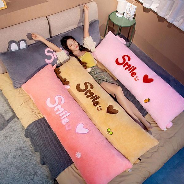 

cartoon long sleeping pillow for pregnant body support neck bed cervical cushion health care