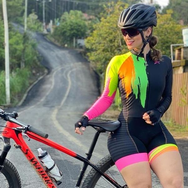 

racing sets 2021xama triathlon outdoor sportswear for women's spring and summer long-sleeved one-piece quick-drying wicking suit, Black;blue
