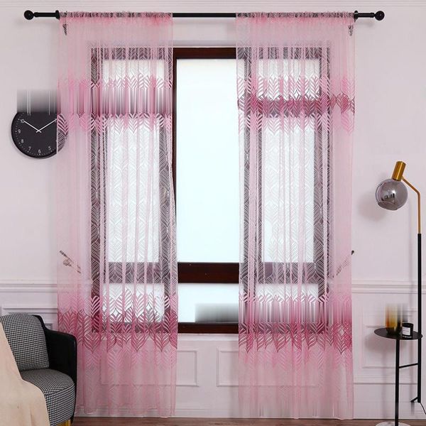 

pastoral tulle leaves embroidered voile curtains for living room window treatment sheer bedroom kitchen blinds dra curtain & drapes