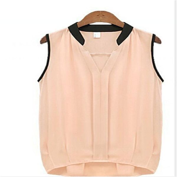 

women's blouses & shirts fashion trends 2021 summer casual chiffon solid sleeveless women costume for, White