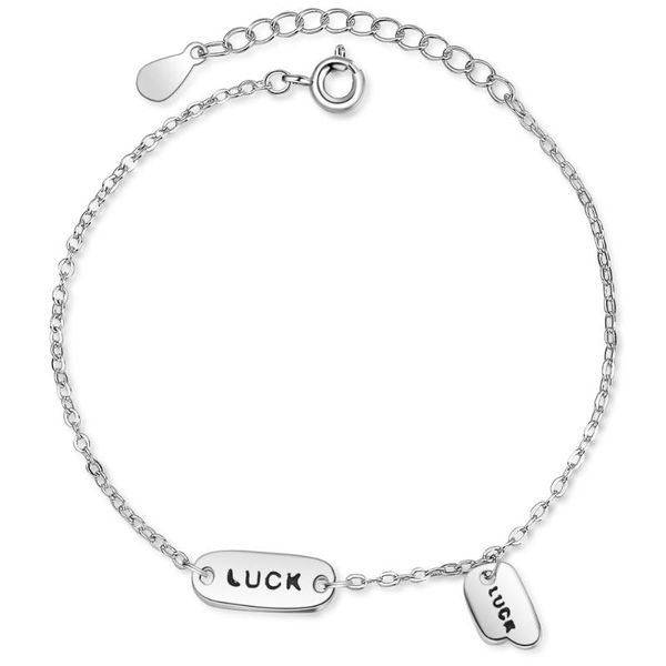 

charm bracelets plated 925 sterling silver korean bracelet fashion link chain letterluck women's jewelry gift pulseras mujer, Golden;silver