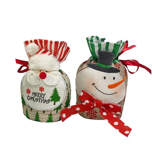 

gift wrap 2pcs christmas drawstring bags candy apple packing (assorted color)