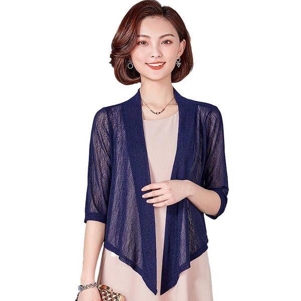 

women's knits & tees women blouses kimono cardigan 2021 summer open front half chiffon beach shirt clothing blusas feminina casual, White