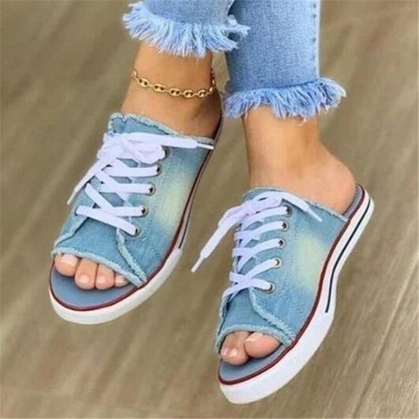 

large size canvas sandals women fashion platform sandalias bottom womens slippers fish mouth beach shoes slides women's, Black