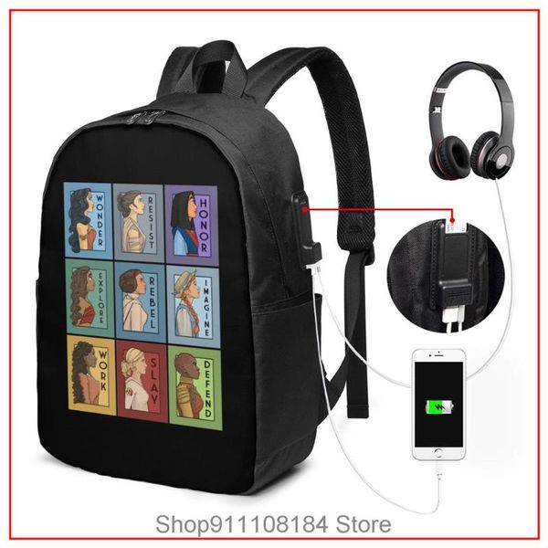 

backpack rebel she series collage version a showcase of strong female characters women men kids backpacks bags luxury school travel