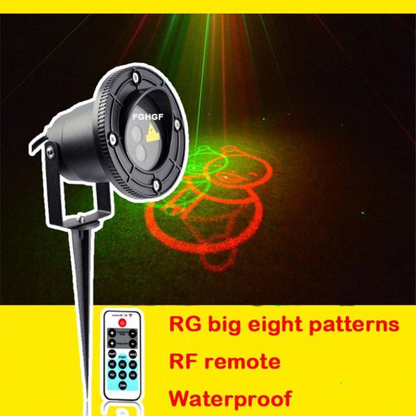 

lawn lamps eight patterns star laser projector light waterproof garden corridor lights stage lighting with remote control