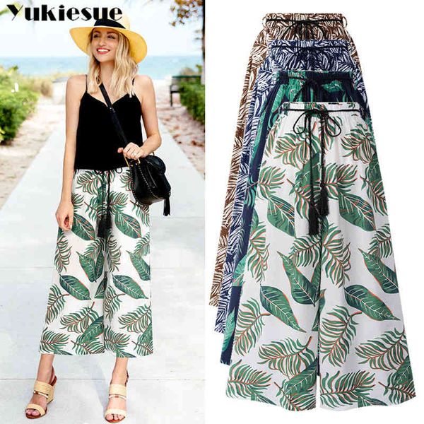 

high waist pants for women loose ol office printed wide leg female trousers streetwear women's pantalon femme plus size 210518, Black;white