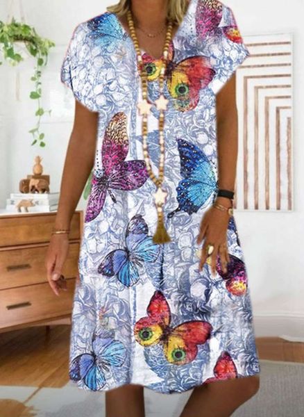 

summer women's print temperament casual large dress, Black;gray
