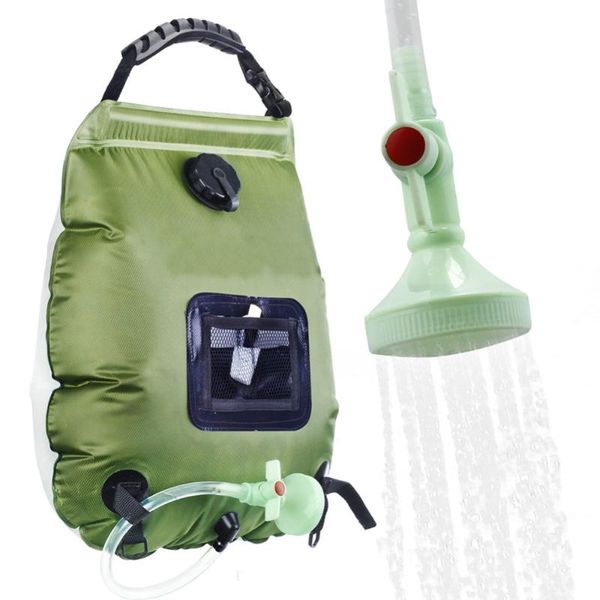 Wasserbeutel für Outdoor, Solar, Wandern, Camping, Duschtasche, Heizung, Trinkschlauch, umschaltbarer Kopf