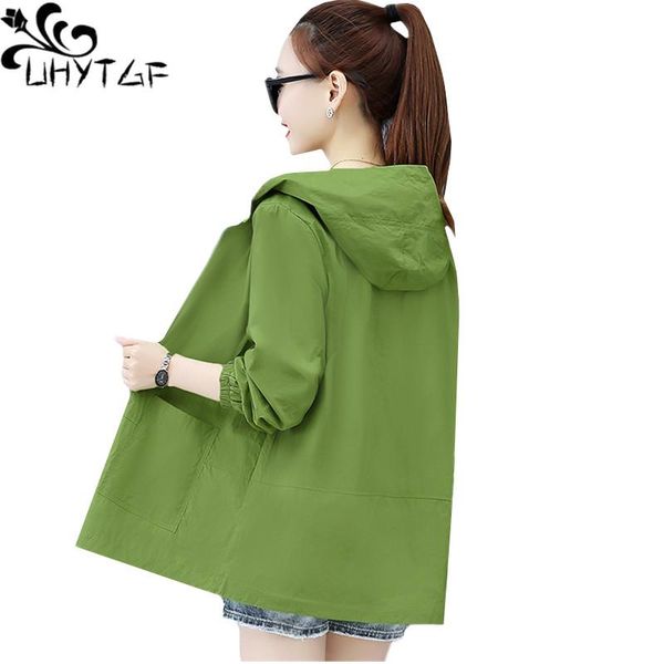 

women's jackets uhytgf 6xl plus size women hooded breathable outdoor summer jacket long sleeve anti-uv thin sun protection female coat, Black;brown
