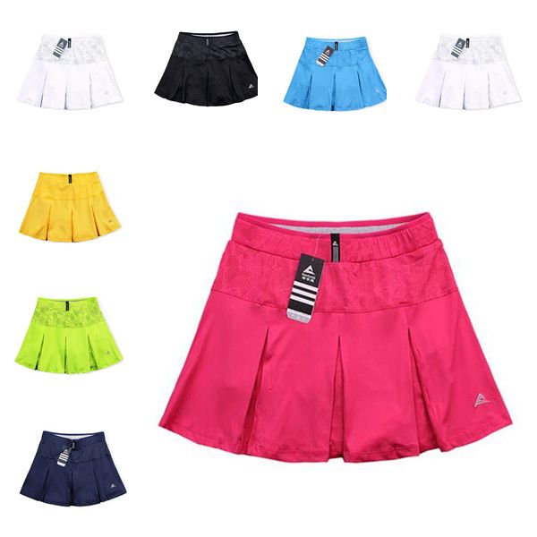 

women tennis pants women's badminton loose elastic lining anti-failure running sports fitness skirt sport shorts, Black;blue