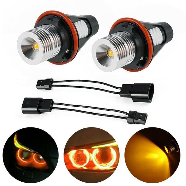 

amber led angel eye marker halo light bulbs lamps for - e39 e53 e60 e63 e64 e66 e87 5 6 7 x3 x5 [pack of 2 pcs] car headlights