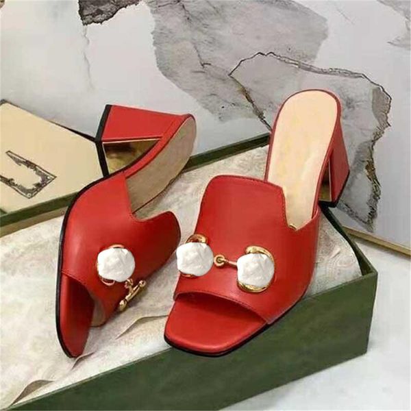 

sandal designer summer high heels go out one line slippers horseshoe fashion style open toe versatile women's shoes 62, Black