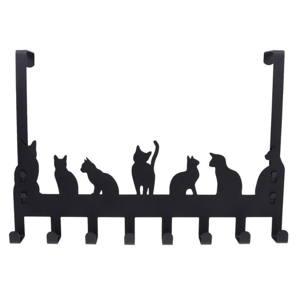 

hooks & rails 1pc punching-storage hook door back wall hanging clothes (black)