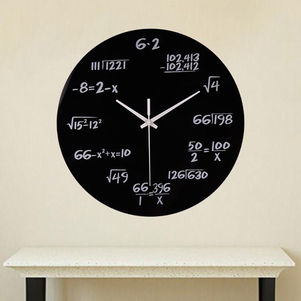 

wall clock modern diy silent math equations polytechnic digital home office decor kitchen living room clocks