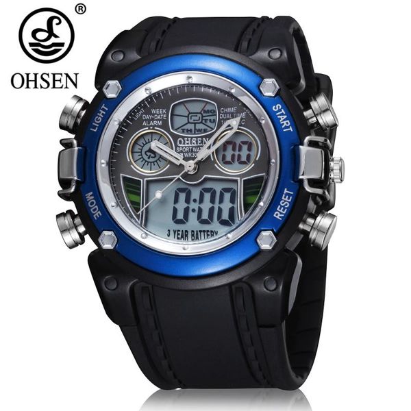 

digital quartz sport watch men 30m waterproof male wristwatch silicone band blue fashion watches relojes gift wristwatches, Slivery;brown