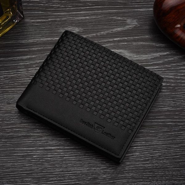 

wallets men's short wallet fashion smooth soft leather weave stitching multi-function tide, Red;black